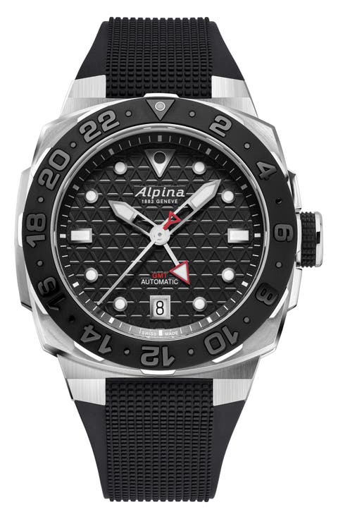 Seastrong Diver Extreme Rubber Strap Automatic GMT Watch, 39mm x 40.5mm