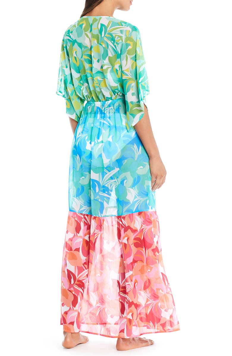 BLEU by Rod Beattie Floral Print Cover-Up Maxi Dress, Alternate, color, 