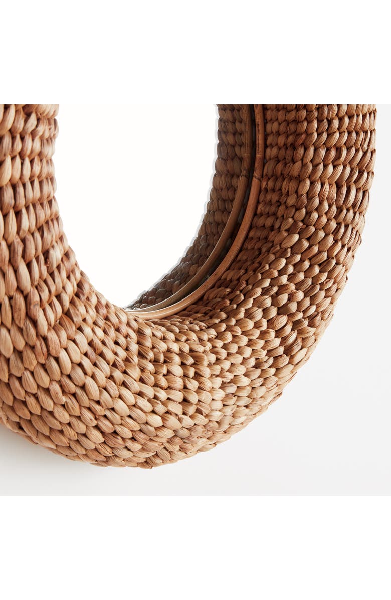 Napa Home & Garden Ellery Natural Framed Round Decorative Wall Mirror, Alternate, color, Yellow