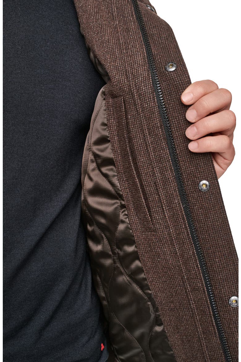 Stand Collar Wool Blend Bomber Jacket, Alternate, color, BROWN MULTI