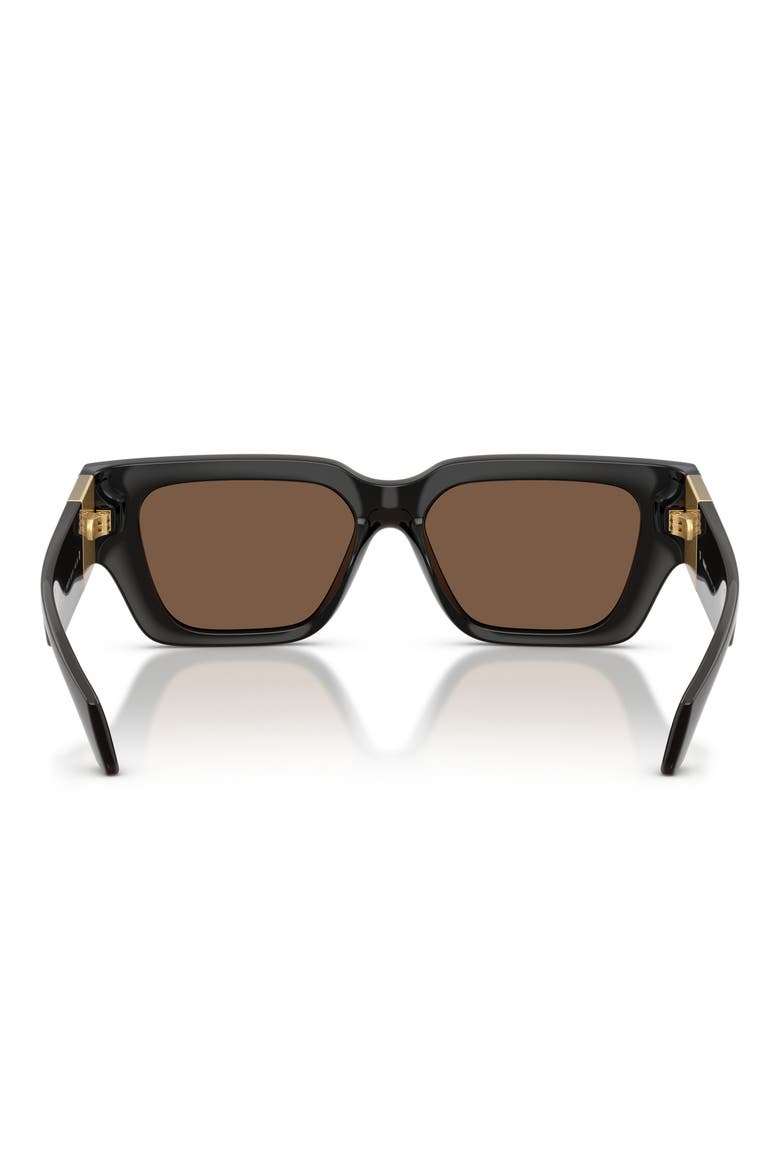 53mm Square Sunglasses, Alternate, color, TRANSPARENT BROWN / BROWN