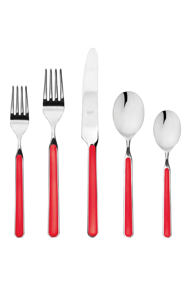 Fantasia 5-Piece Place Setting, Main, color, RED
