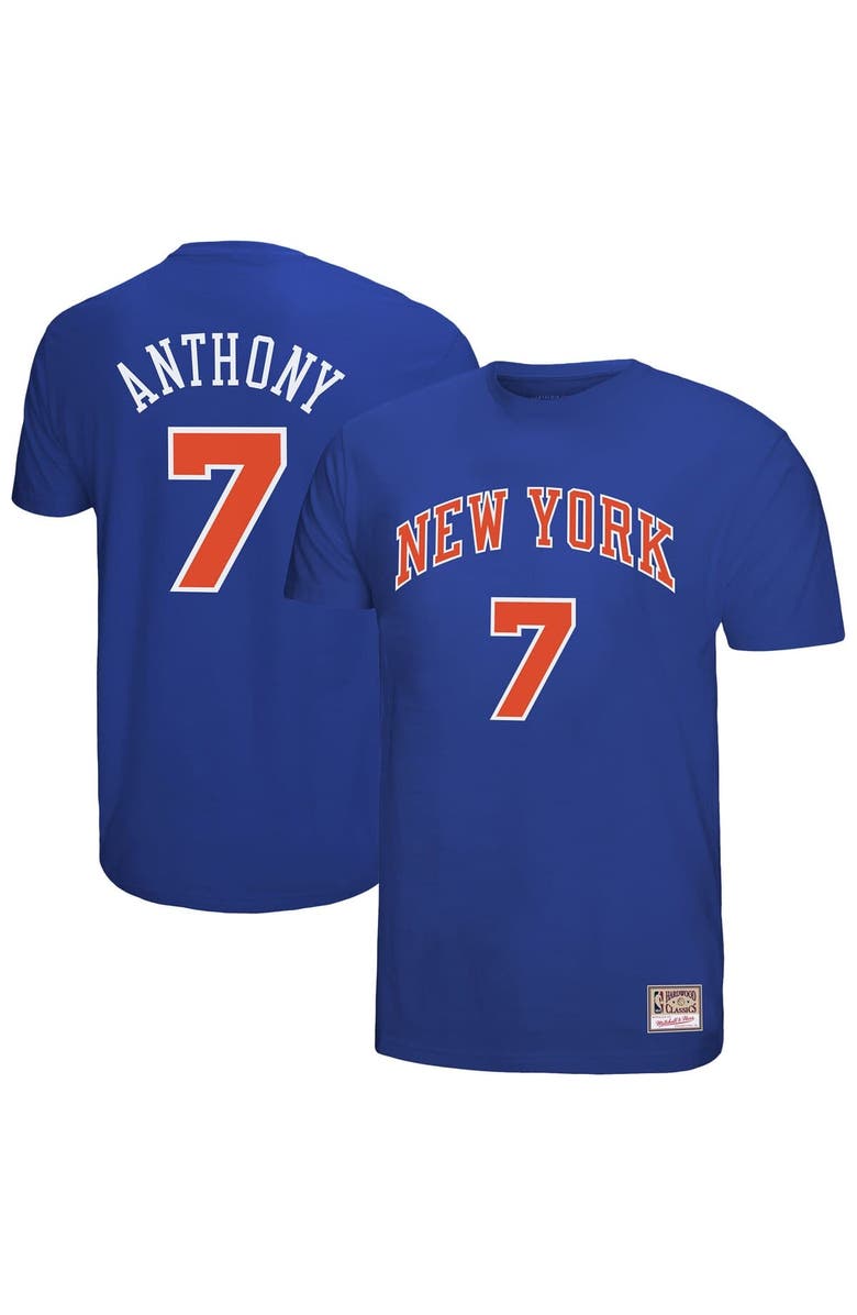 Mitchell & Ness Men's Mitchell & Ness Carmelo Anthony Royal New York Knicks Hardwood Classics Retro Name & Number T-Shirt, Alternate, color, Royal