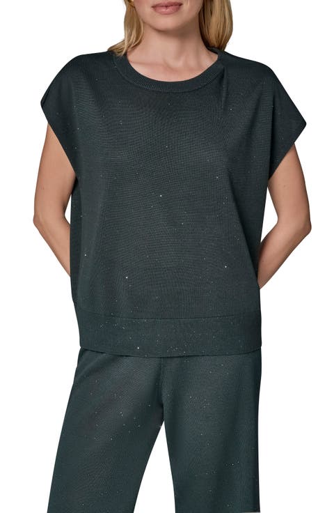 Metallic Cap Sleeve Sweater
