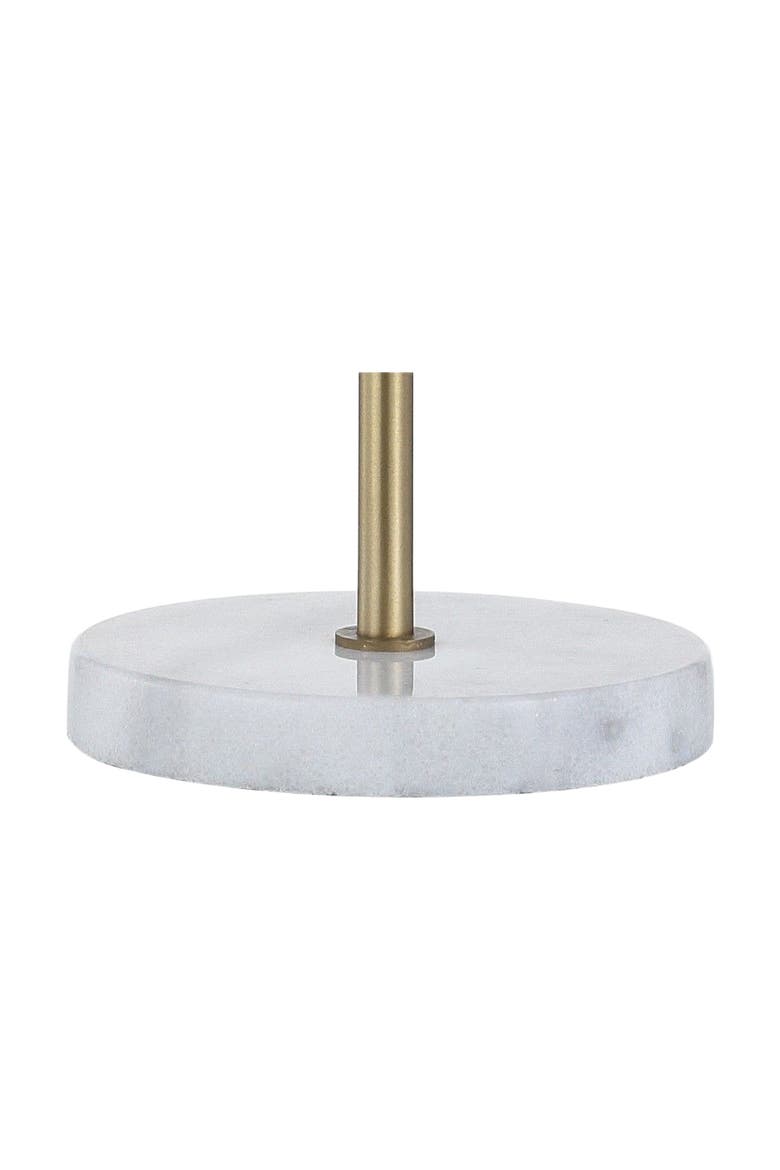 Axel 20.5" Minimalist Glam Gold Pipe Metal/Marble LED Table Lamp, Brass Gold, Alternate, color, Brass Gold/White