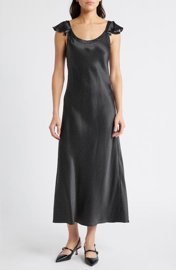 PAIGE Agoura Dot Silk Maxi Dress | Nordstromrack