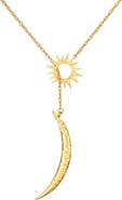 Satya Jewelry Dreams Celestial Sun and Moon Lariat Necklace