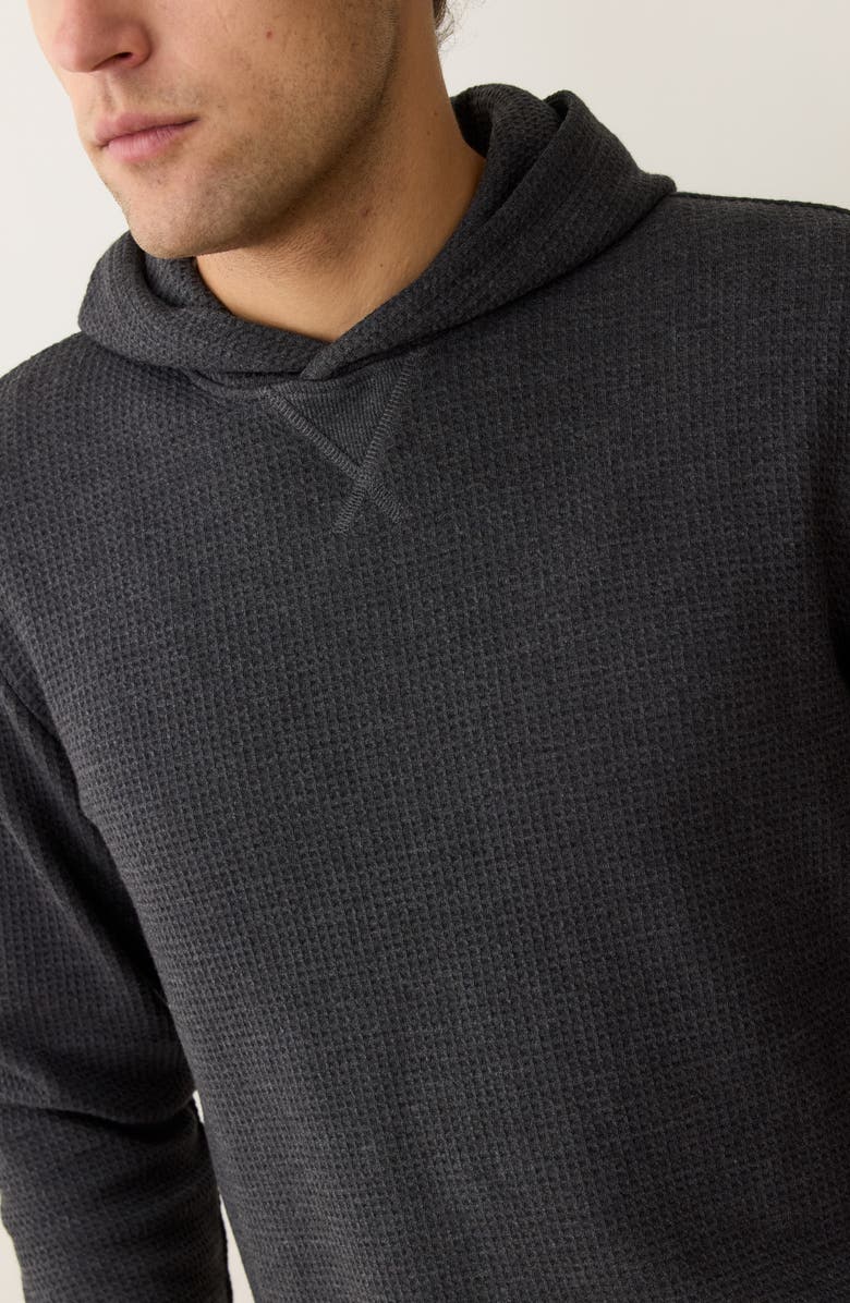 Marine Layer Waffle Stitch Hoodie, Alternate, color, Charcoal