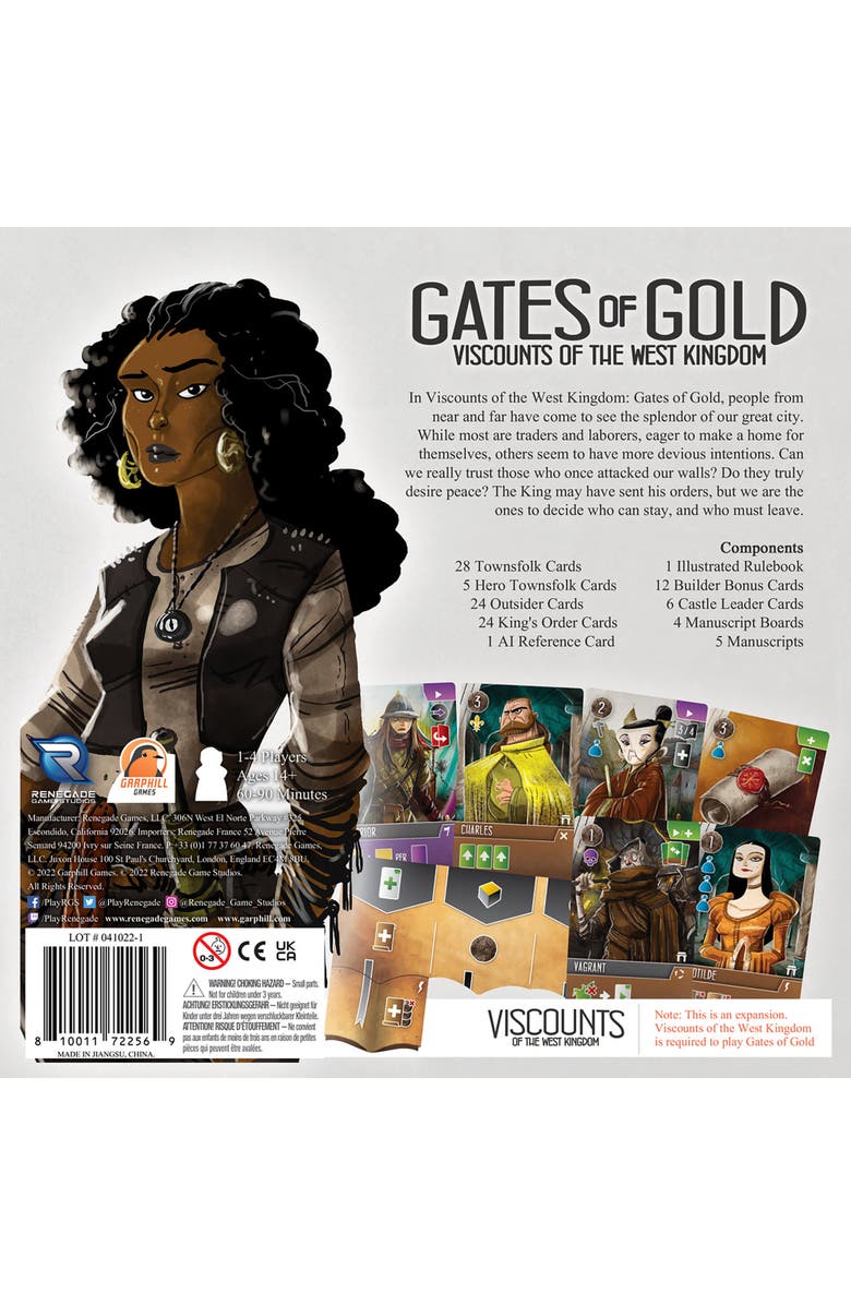 Renegade Game Studios Viscounts Of The West Kingdom Gates Of Gold Expansion Strategy Board Game, Alternate, color,