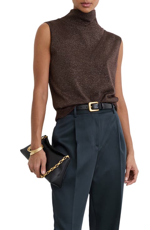 Henry Wool Blend Metallic Sleeveless Knit Top