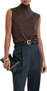 Reiss Henry Wool Blend Metallic Sleeveless Knit Top