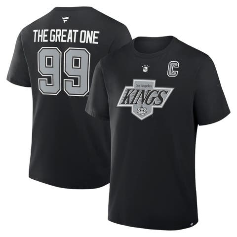 Men's Fanatics Wayne Gretzky Black Los Angeles Kings Retired Player Nickname T-Shirt