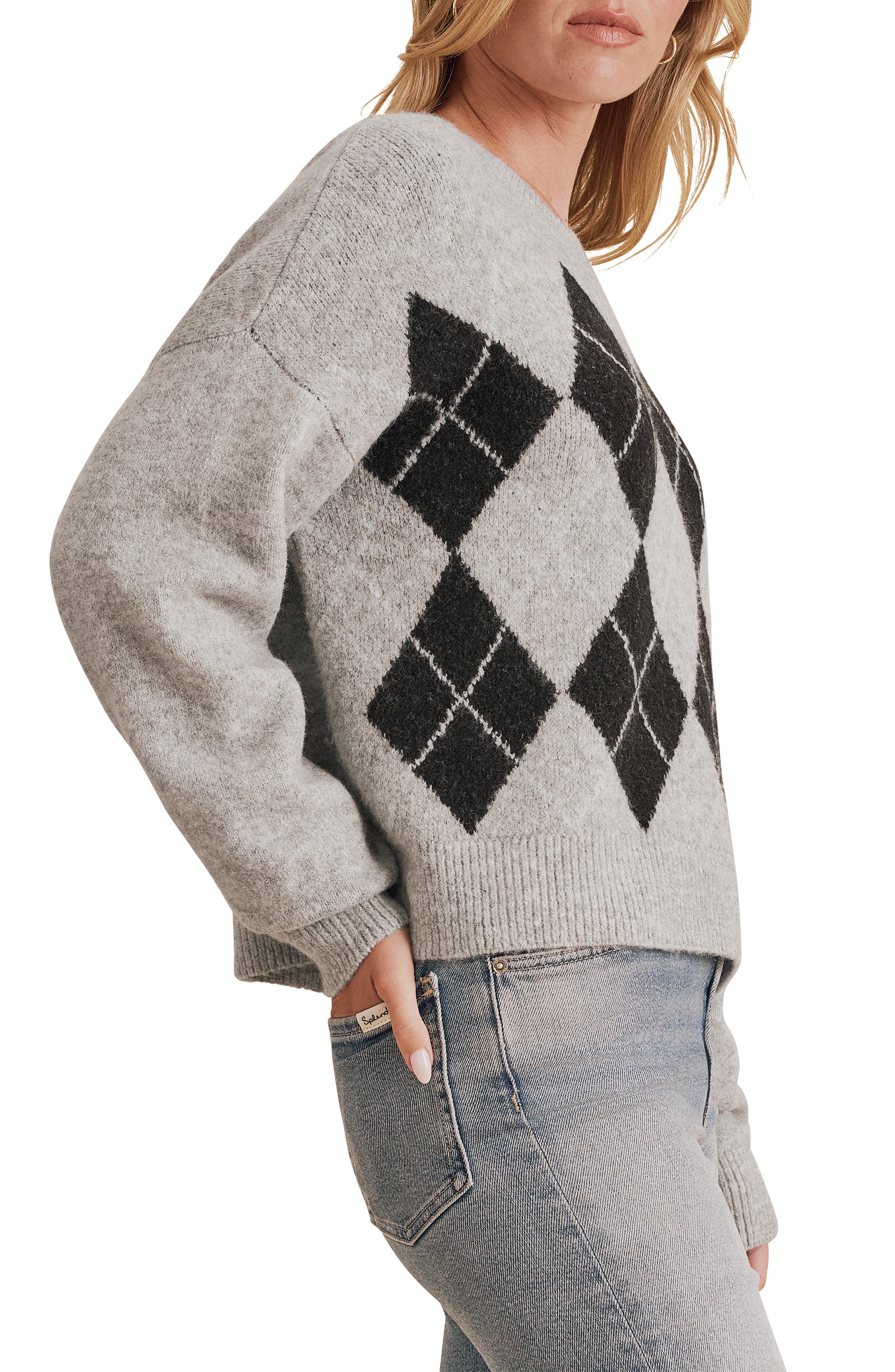 Splendid Astrid Argyle Sweater (Women) | Nordstrom