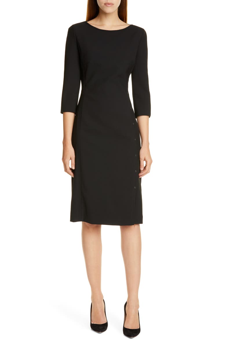 Dikena Ponte Sheath Dress, Main, color, BLACK