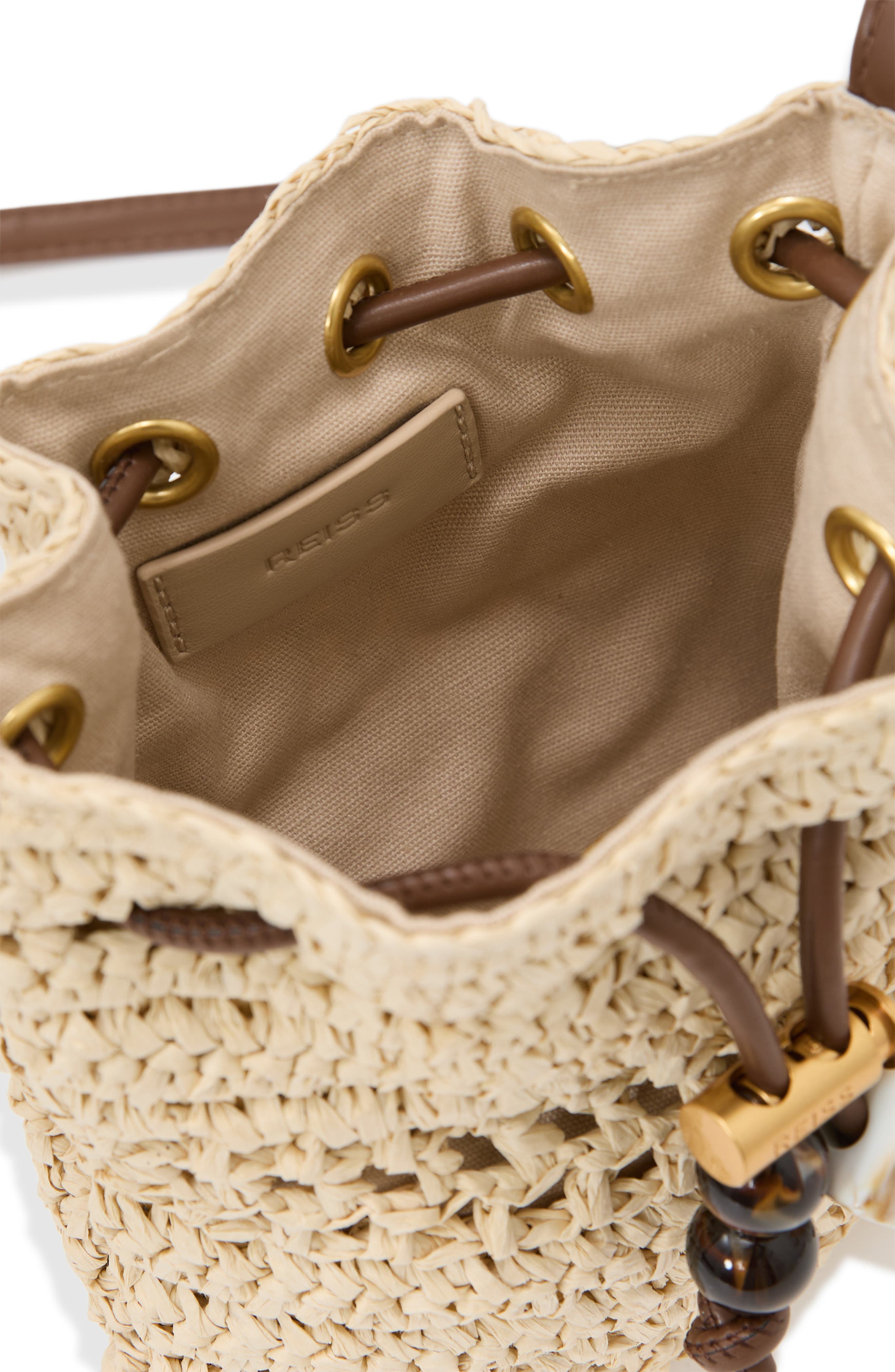 Esme Raffia Effect Mini Crossbody Bag, Alternate, color, NATURAL