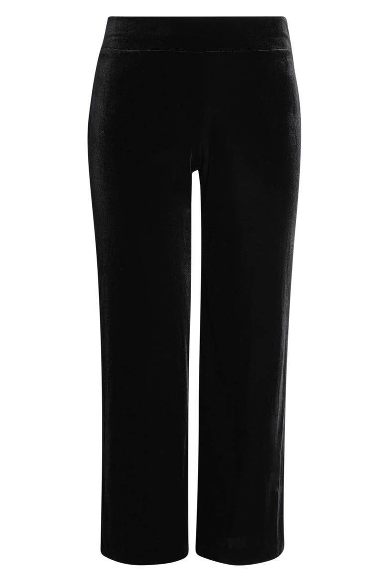 High Waist Wide Leg Pull On Pants, Alternate, color, ANNE BLACK