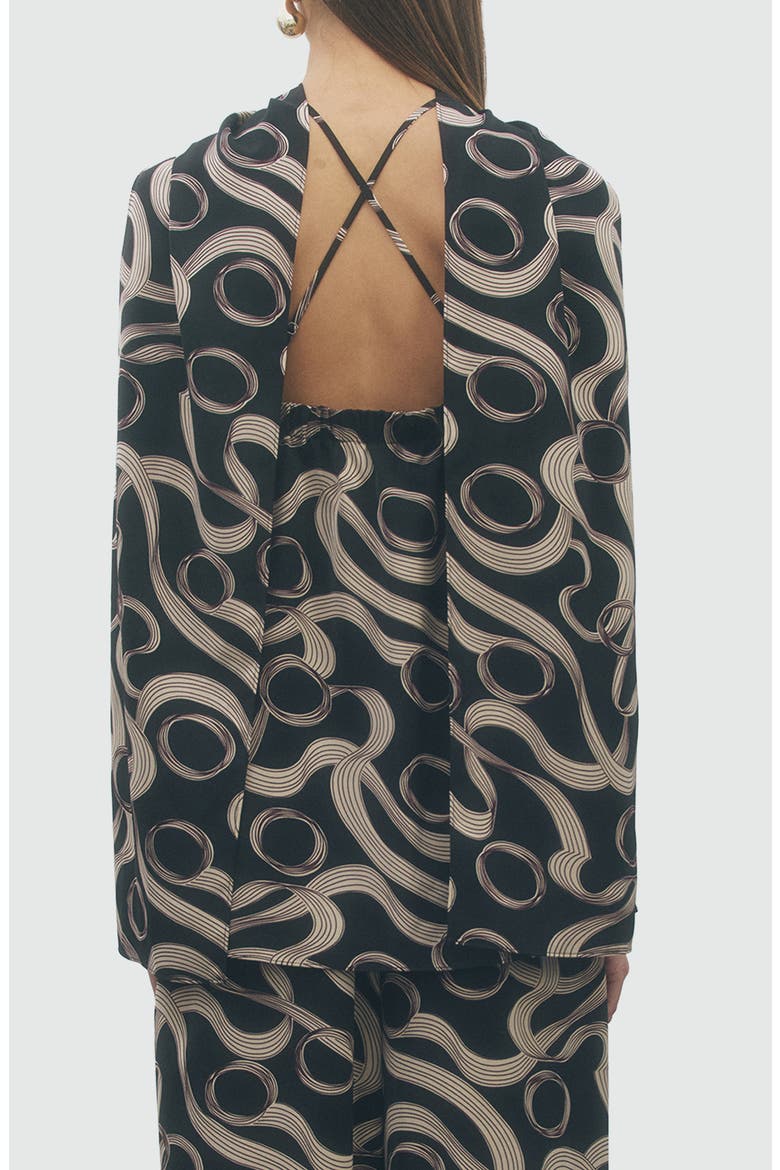 Hendrix Scarf Halter Tunic Top, Alternate, color, BLACK BEIGE
