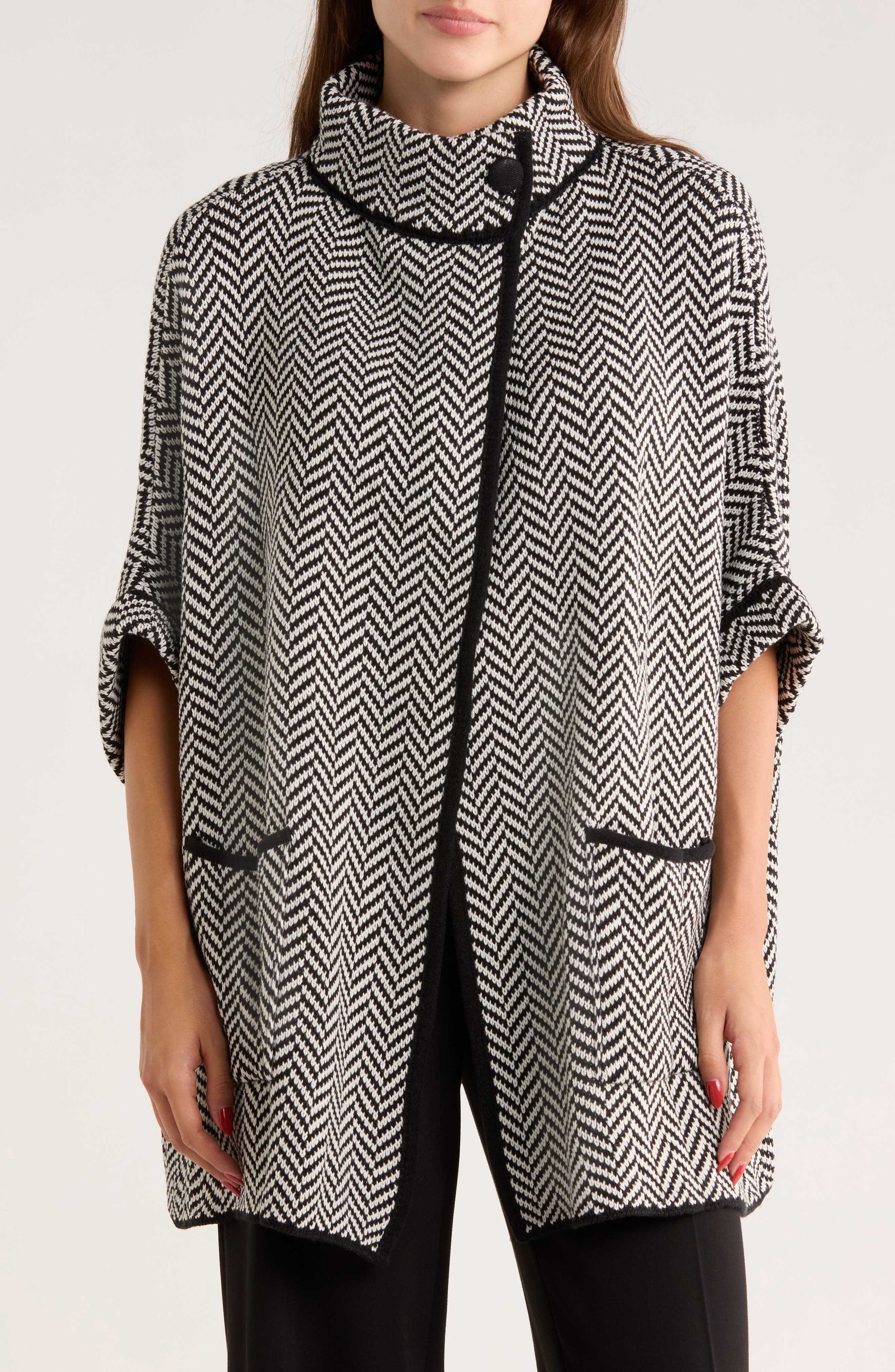 Nanette Lepore Chevron Stitch Ruana