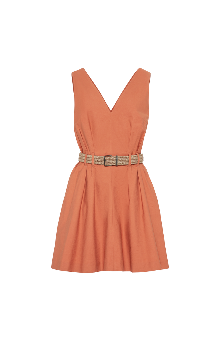 Brunello Cucinelli Twill mini dress with monili, Main, color,