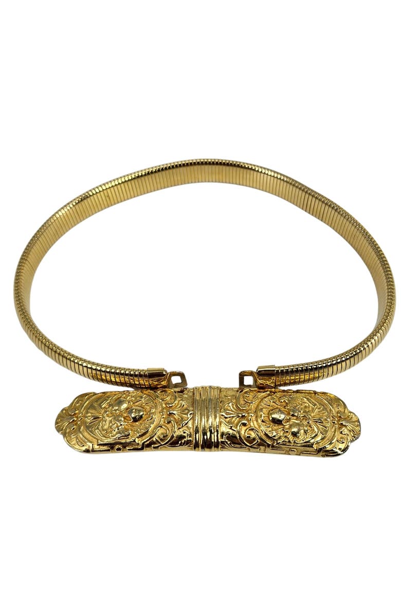 70's Vintage  Stretch Snake Belt, Alternate, color, Gold