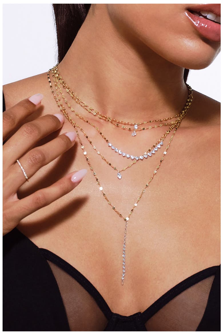 14K Gold Quarter Carat Floating Diamond Pendant Necklace, Alternate, color, 14K YELLOW GOLD