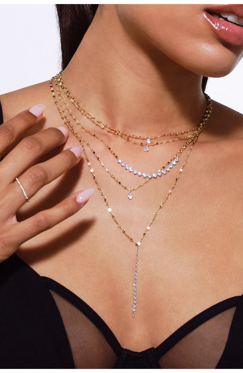 LANA 14K Gold Quarter Carat Floating Diamond Pendant Necklace, Alternate, color, 14K Yellow Gold