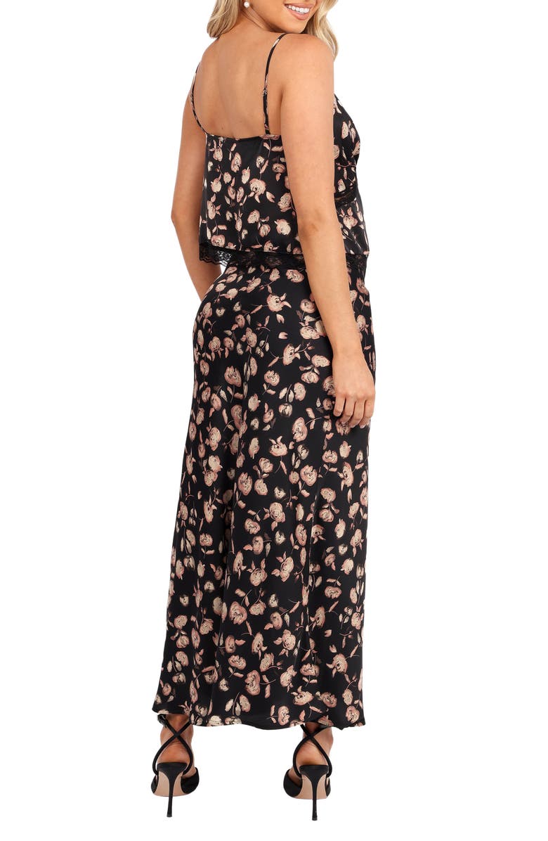 Petal & Pup Aurelia Lace Trim Floral Camisole & Matching Skirt Set, Alternate, color, Black Floral