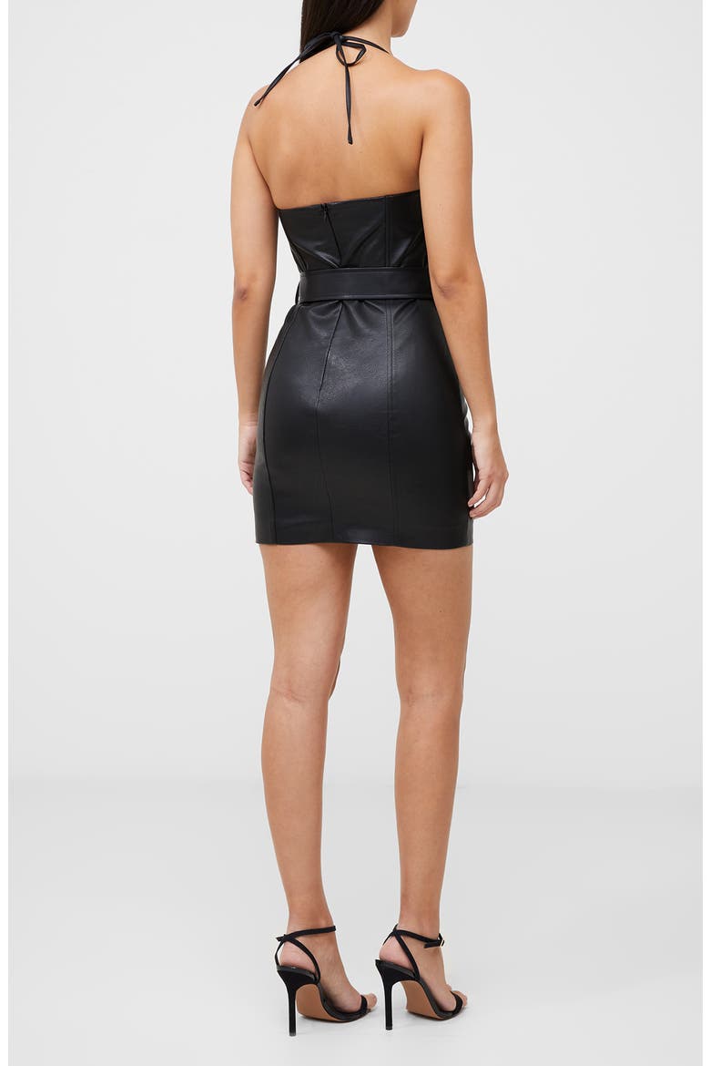 Claudia Faux Leather Body-Con Minidress, Alternate, color, BLACK