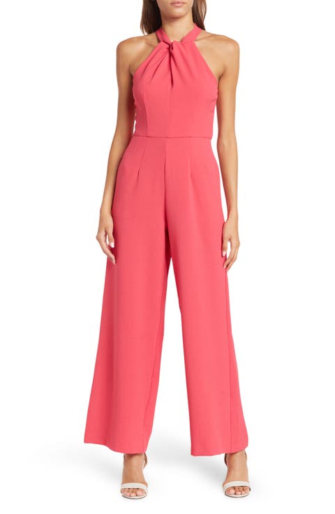 Halter Neck Wide Leg Jumpsuit