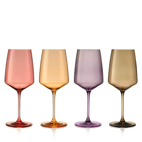 Reserve Nouveau Crystal Wine Glasses Set of 4