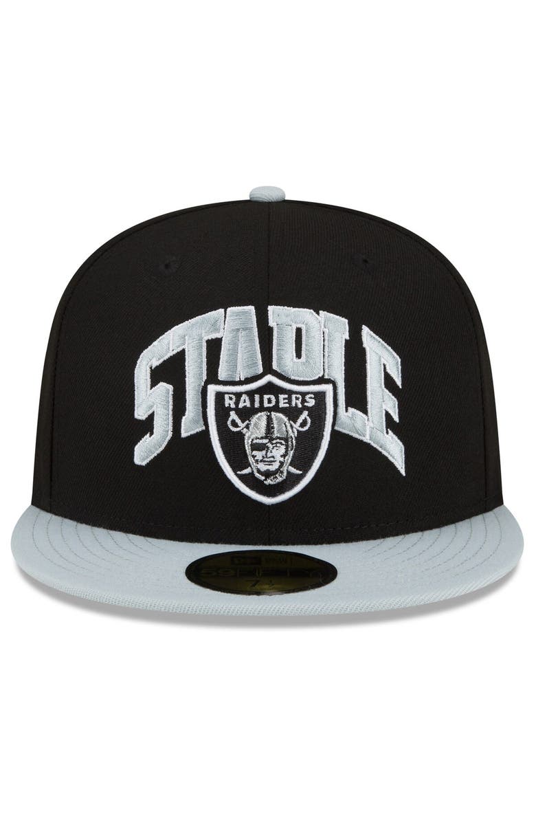 New Era x Staple Men's New Era Black/Gray Las Vegas Raiders NFL x Staple Collection 59FIFTY Fitted Hat, Alternate, color, Black