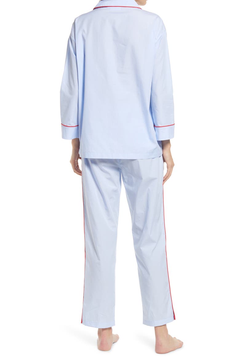 Marina End on End Cotton Pajamas, Alternate, color, BLUE