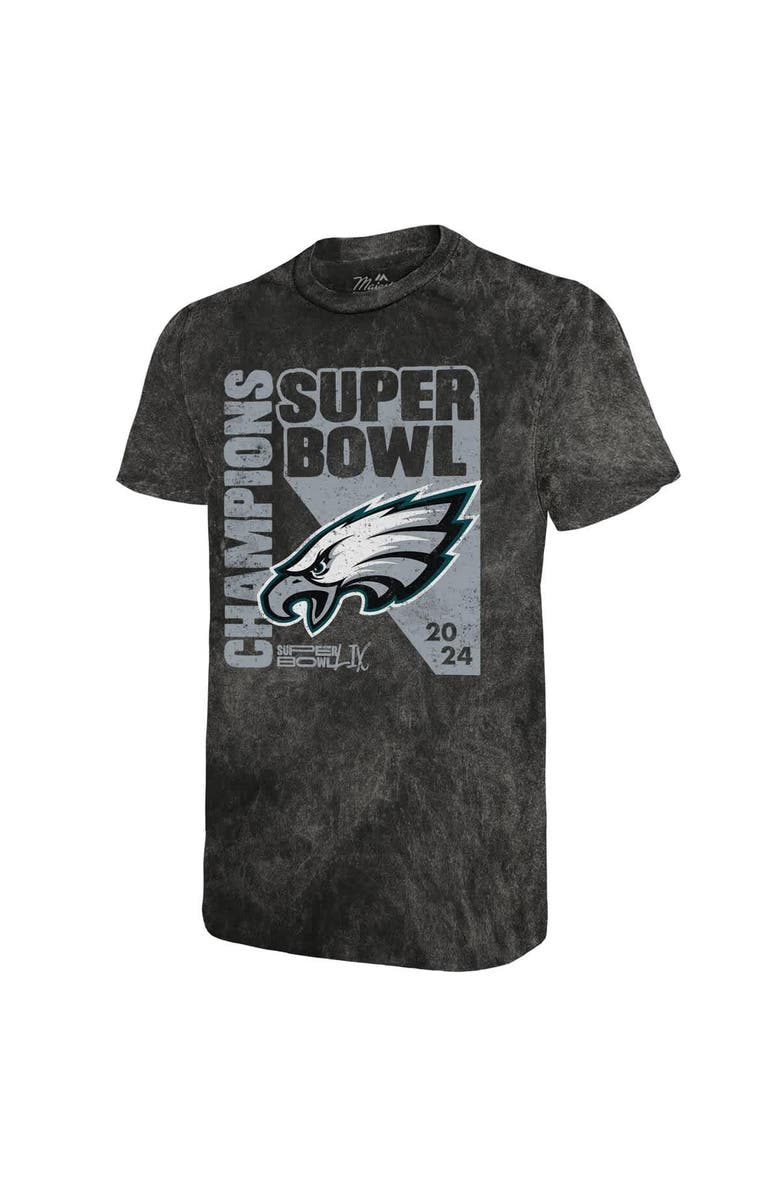 Majestic Threads Men's Majestic Threads Black Philadelphia Eagles Super Bowl LIX Champions Mineral Wash T-Shirt, Alternate, color, 