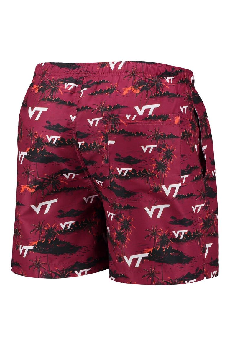 Men's FOCO Maroon Virginia Tech Hokies Island Palm Swim Trunks, Alternate, color, Maroon