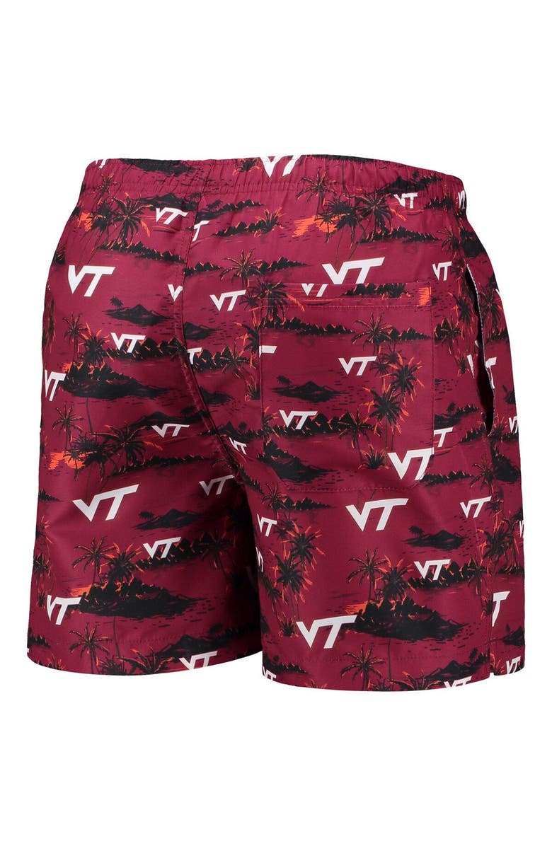 FOCO Men's FOCO Maroon Virginia Tech Hokies Island Palm Swim Trunks, Alternate, color, Maroon