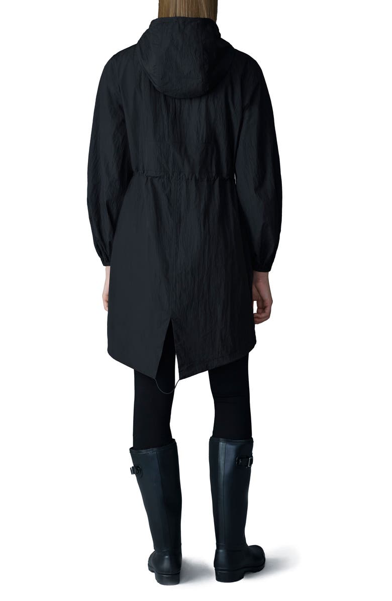 Mackage Alyster Packable Recycled Nylon Raincoat, Alternate, color, Black