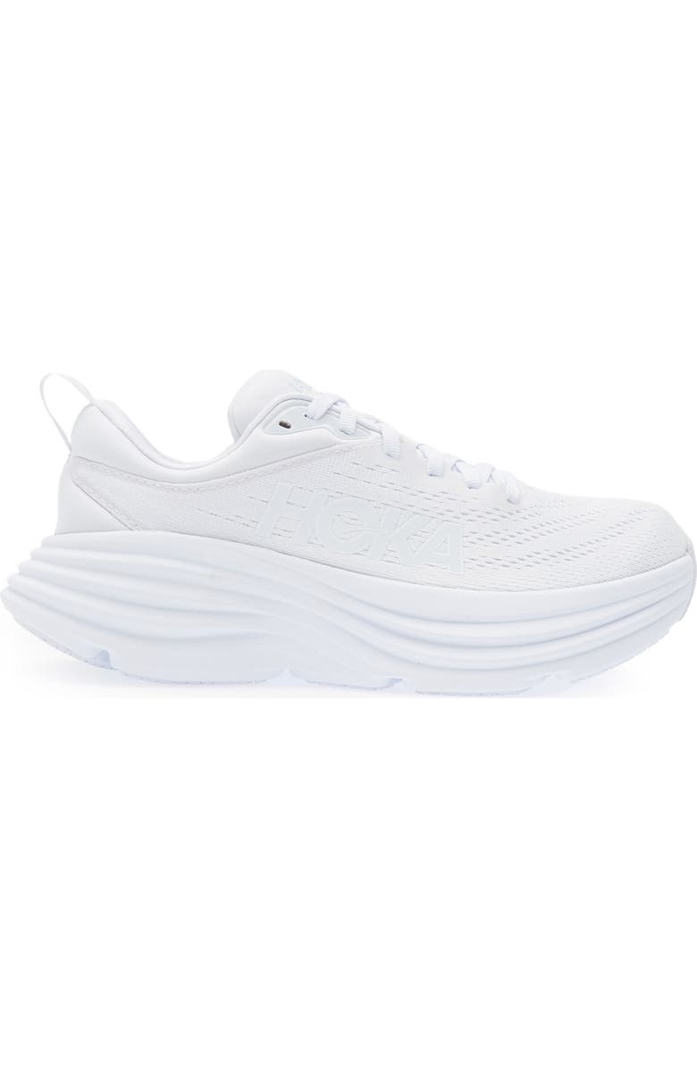 HOKA Bondi 8 Running Shoe, Alternate, color, White / White