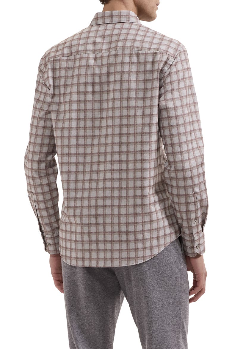 Axel Shaped Fit Long Sleeve Cotton Button Up Shirt, Alternate, color, SMOKE GREY