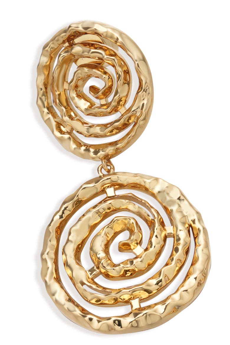 Eternal Spiral Drop Earrings, Alternate, color, Gold