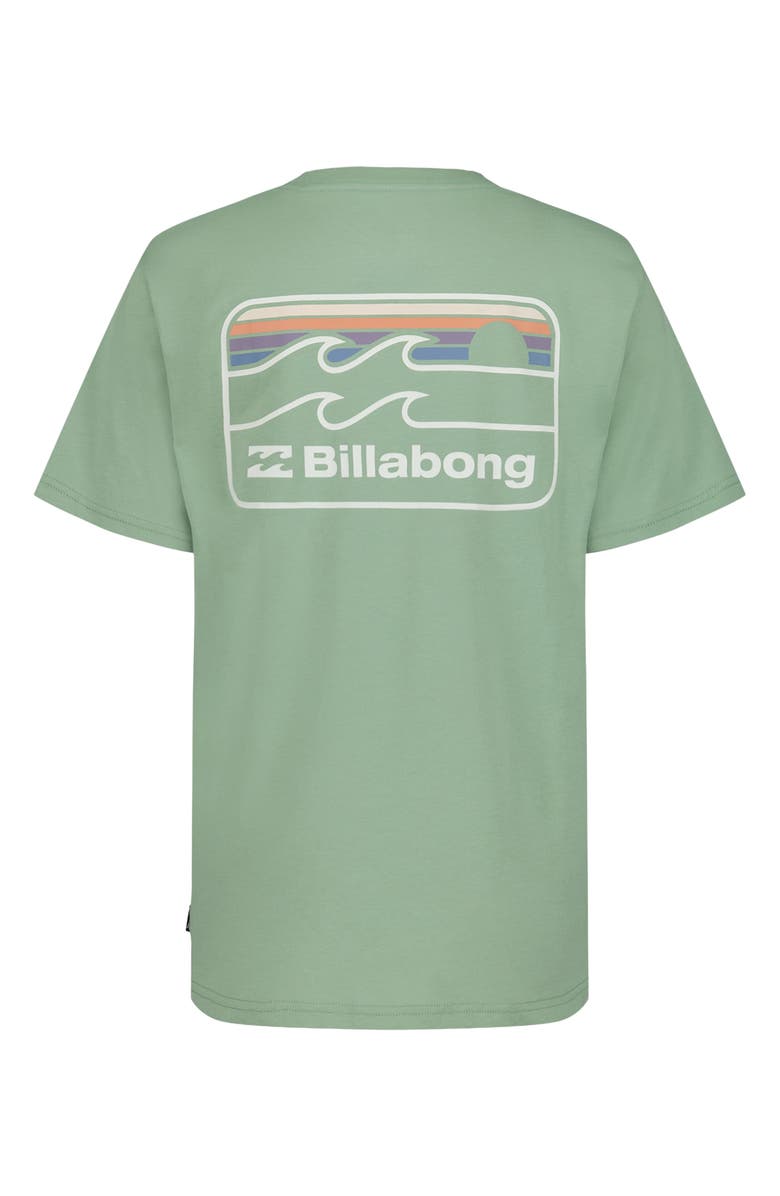 Billabong Kids' Runner Wave Logo Graphic T-Shirt, Alternate, color, Green Ash