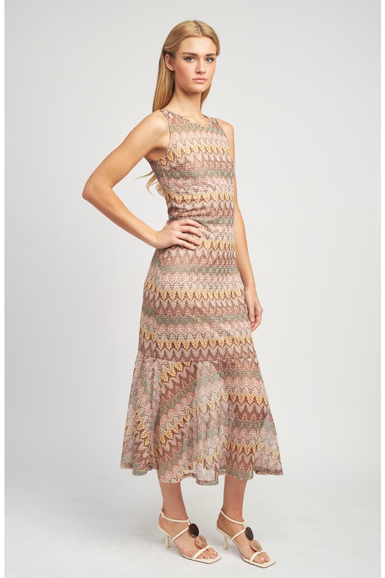 Joanne Chevron Sleeveless Maxi Dress, Alternate, color, SAGE MULTI