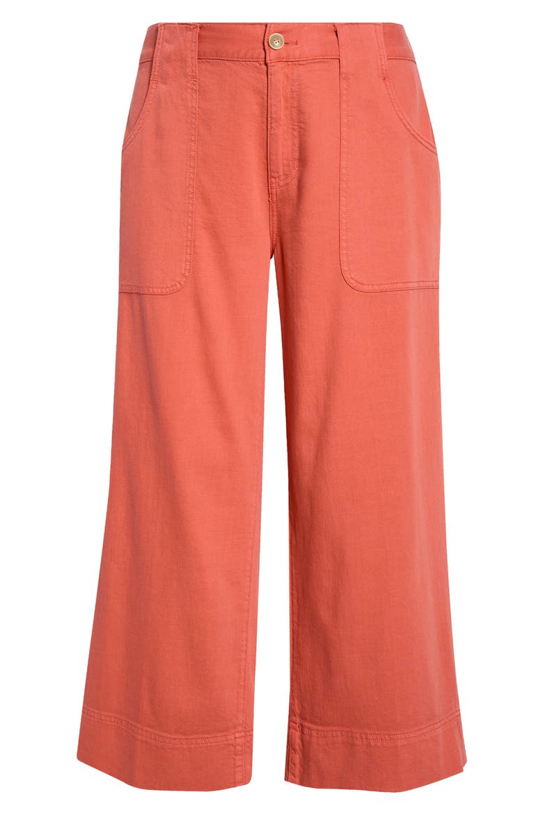 Stride High Waist Crop Wide Leg Utility Pants, Alternate, color, RED CLAY