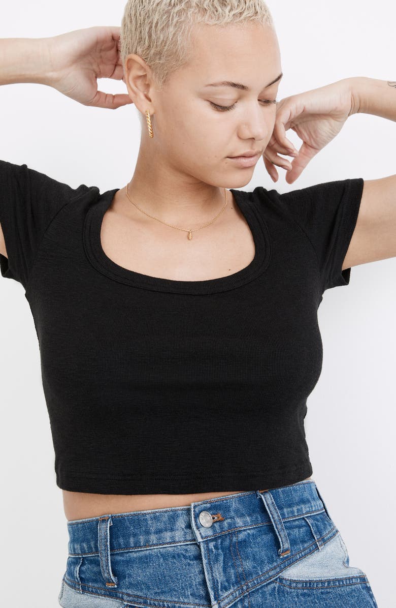 Madewell U-Neck Crop T-Shirt, Alternate, color, 