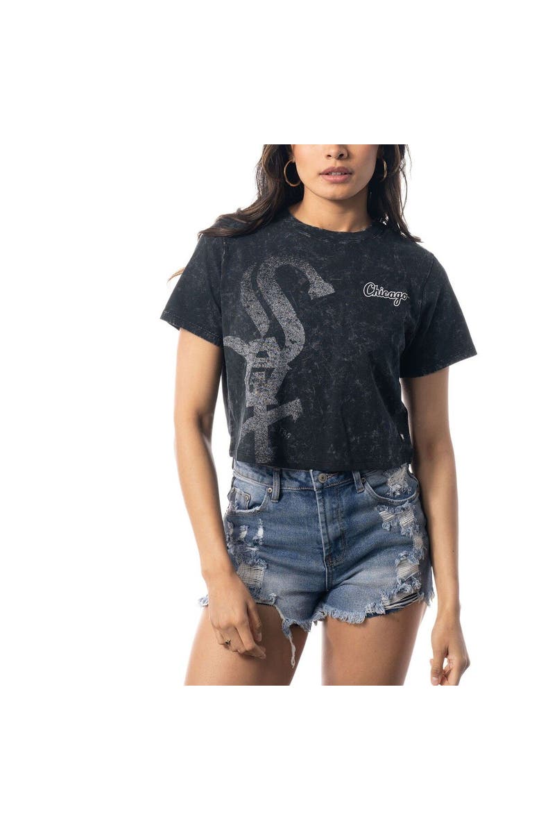 THE WILD COLLECTIVE Women's The Wild Collective Black Chicago White Sox Cropped T-Shirt, Alternate, color, 