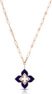 Roberto Coin Venetian Princess Diamond Flower Pendant Necklace
