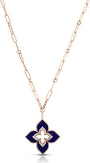 Roberto Coin Venetian Princess Diamond Flower Pendant Necklace