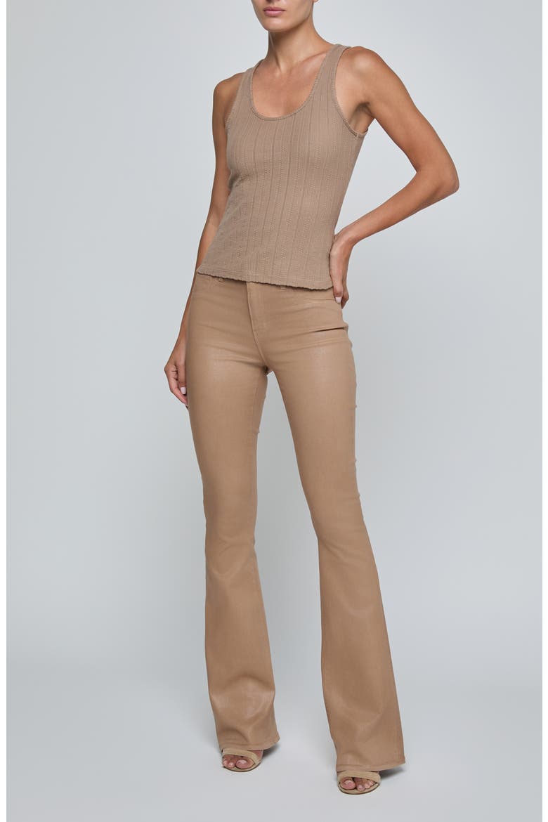 Marty Coated High Waist Flare Leg Jeans, Alternate, color, CAPPUCCINO COATED