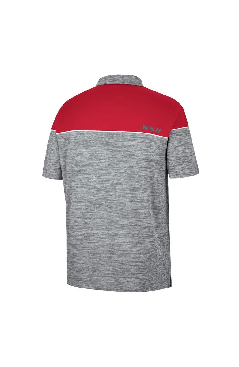 COLOSSEUM Men's Colosseum Heathered Gray/Crimson Washington State Cougars Birdie Polo, Alternate, color, 