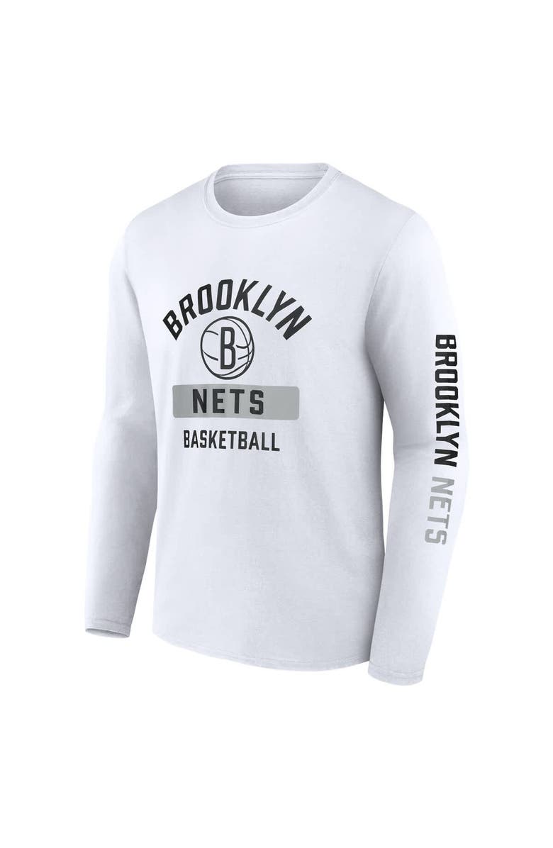 FANATICS Men's Fanatics  White Brooklyn Nets Long Sleeve T-Shirt, Alternate, color, White