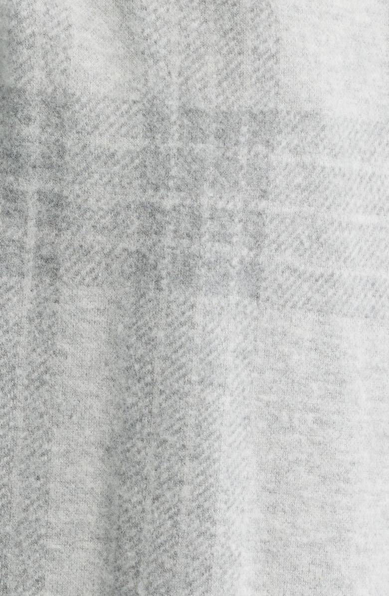 Majestic International Frosted Windows Plaid Cotton Blend Flannel Robe, Alternate, color, Grey